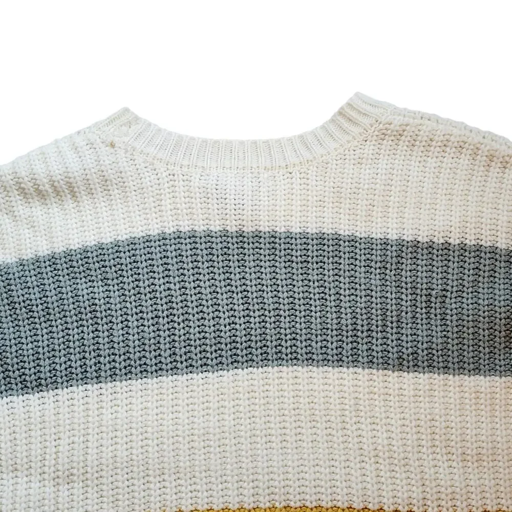 Sincerely Jules Womens Pullover Crop Sweater Size XS Colorblock Boxy Oversized